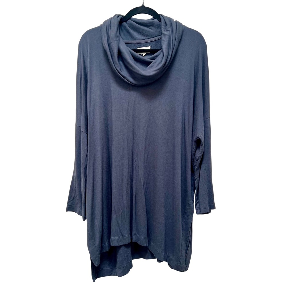 Lou & Grey Womens XL Gray Cowl Neck Tunic Long Sleeve Oversized Jersey Top